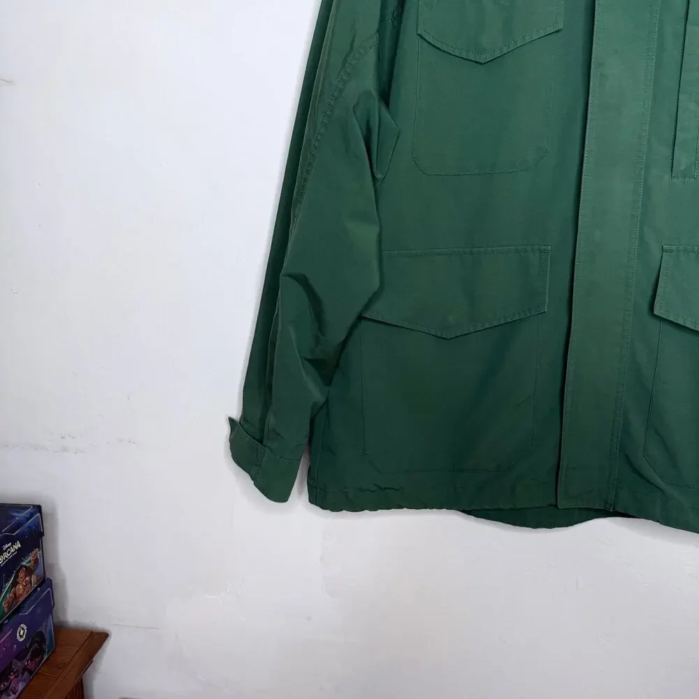 UNIQLO Hooded Utility Jacket Mens‎ XL Green Lightweight Windbreaker Outdoor